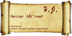Heizer József névjegykártya
